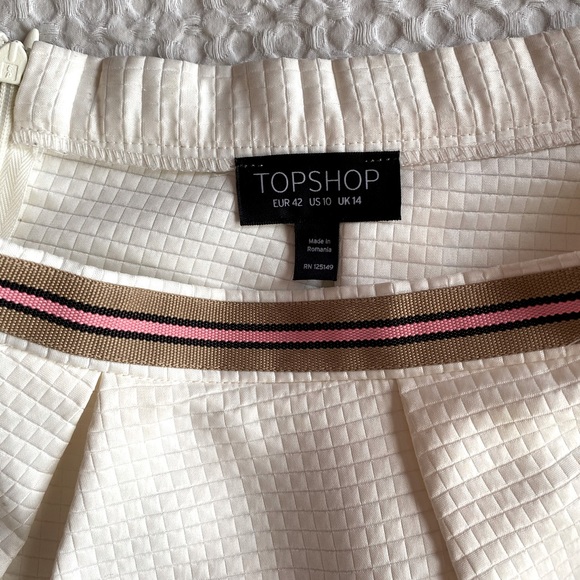 TopShop White Skirt with Pink and Brown Trim - Picture 3 of 4